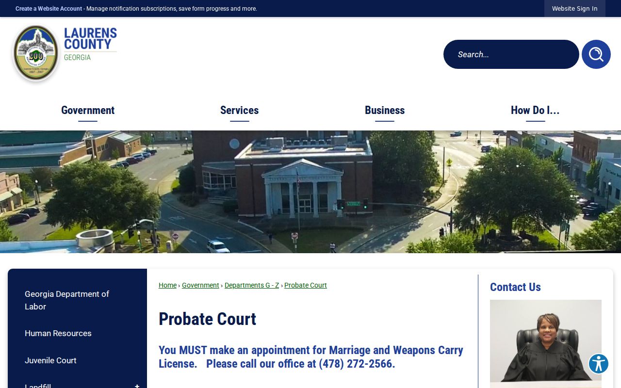 Laurens County Probate Court traffic citation and failure-to-appear guidance