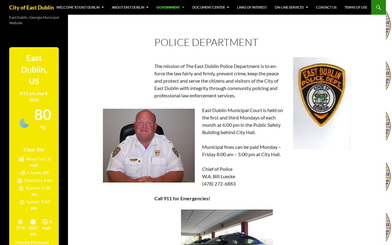 Laurens County municipal warrant East Dublin Police court route