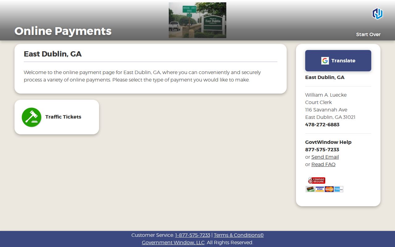 Laurens County municipal warrant East Dublin payment interface