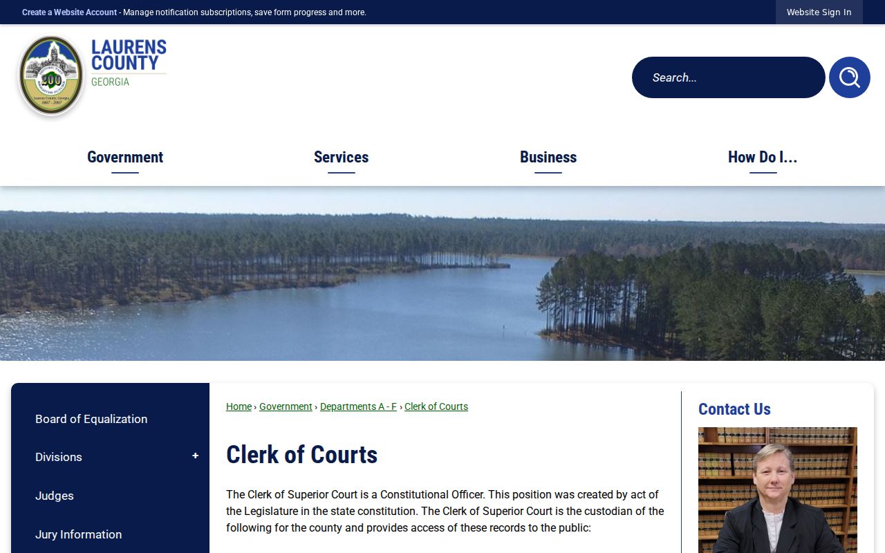 Laurens County Clerk of Courts official records page
