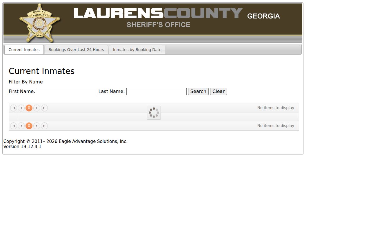 Laurens County inmate search landing page for current custody information