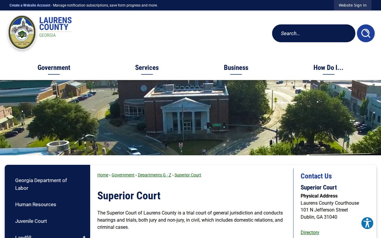 Laurens County arrest warrant Superior Court route