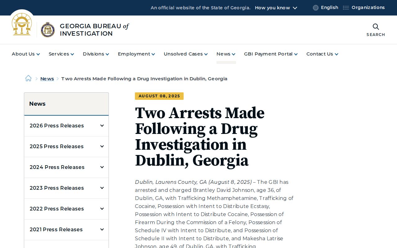 Laurens County arrest warrant investigation context from the GBI